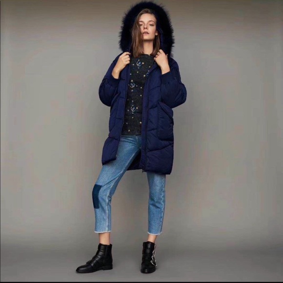 Brand New Maje Navy Parka - Picture 1 of 2